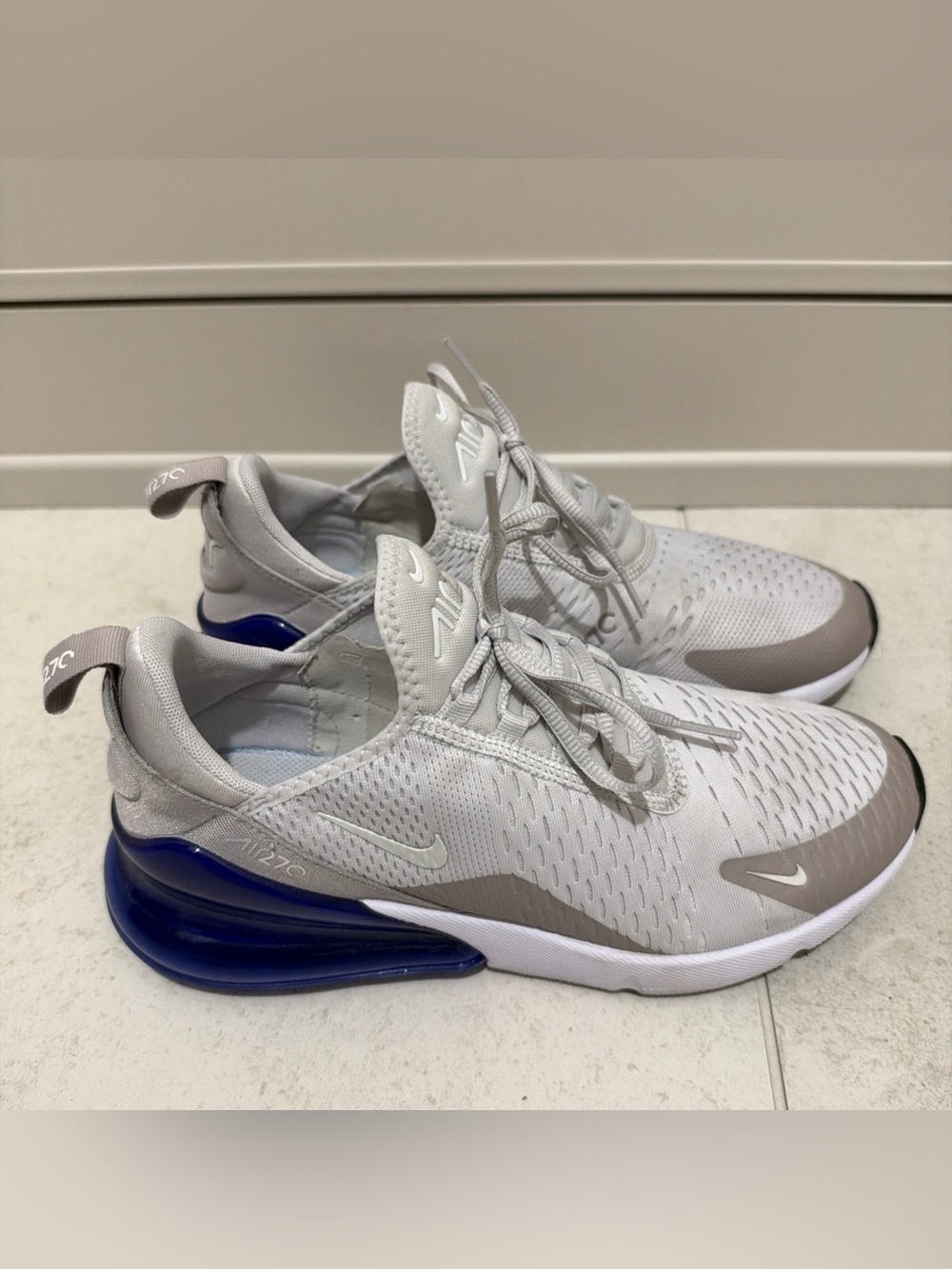 Nike Air Max 270 Vast Grey Summit White Racer Blue Men's Size 9.5M
